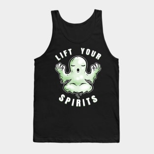 Lift Your Spirits Ghost Yoga Meditation Spirit Halloween Tank Top